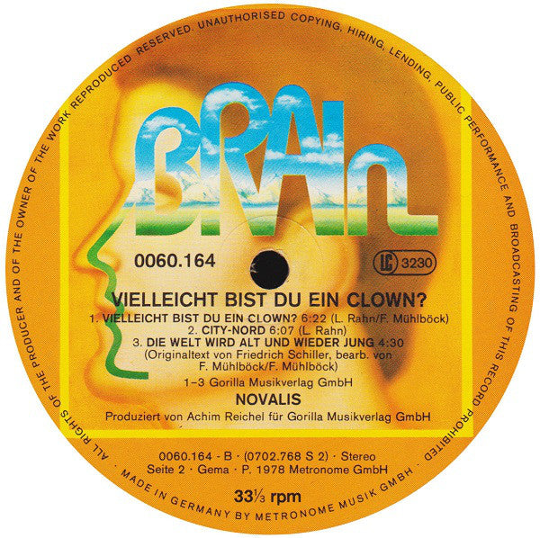 Novalis (3) : Vielleicht Bist Du Ein Clown? (LP, Album)