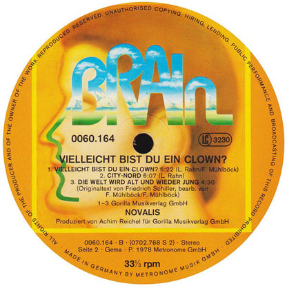 Novalis (3) : Vielleicht Bist Du Ein Clown? (LP, Album)