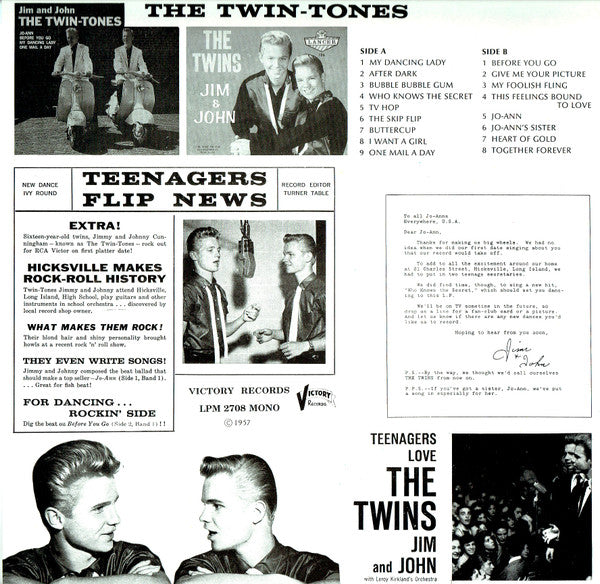 The Twins Jim And John : Teenagers Love The Twins Jim And Jones (LP, Comp)