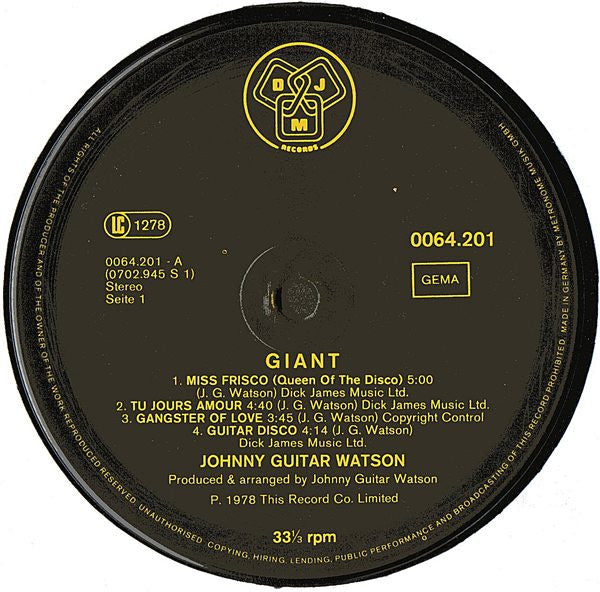 Johnny Guitar Watson : Giant (LP, Album)
