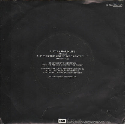 Queen : It's A Hard Life (7", Single)