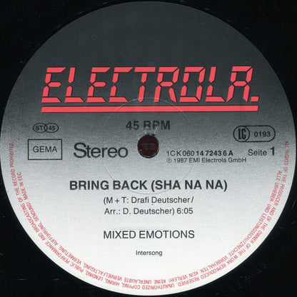 Mixed Emotions : Bring Back (Sha Na Na) (Extended Sha na na-Mix) (12")