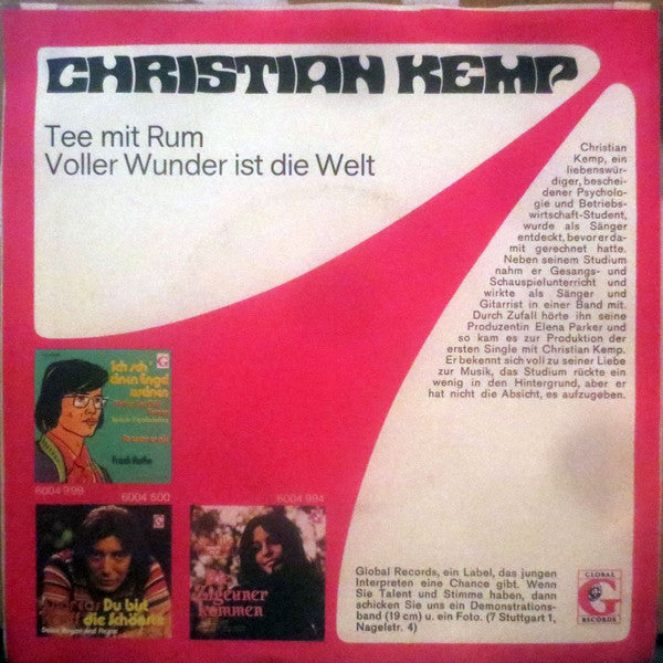 Christian Kemp : Tee Mit Rum (7", Single)