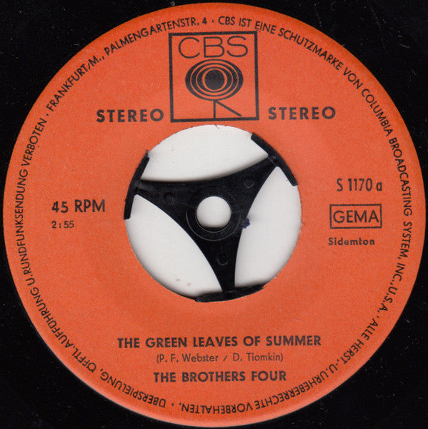 The Brothers Four : The Green Leaves Of Summer / Greenfields (7", Single)