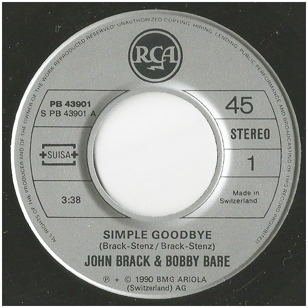 John Brack / Bobby Bare : Simple Goodbye (7", Single)