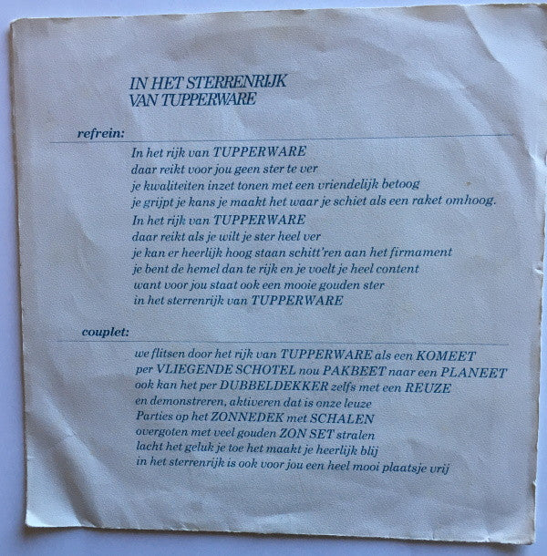 Gildo del Mistro : In Het Sterrenrijk Van Tupperware (7")