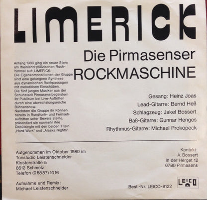 Limerick : Hard Work / Alaska Nights (7")