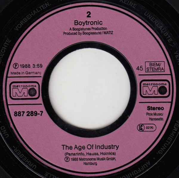 Boytronic : Tears (7", Single)