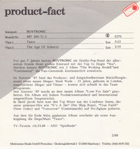 Boytronic : Tears (7", Single)