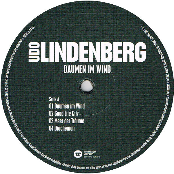 Udo Lindenberg : Daumen Im Wind (LP, Album, RE, Gat)