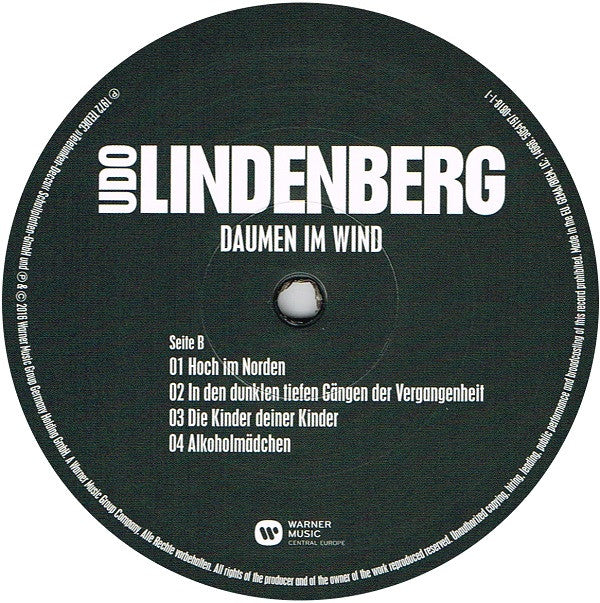 Udo Lindenberg : Daumen Im Wind (LP, Album, RE, Gat)