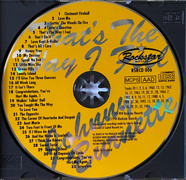 Johnny Burnette : That's The Way I Feel (CD, Comp)