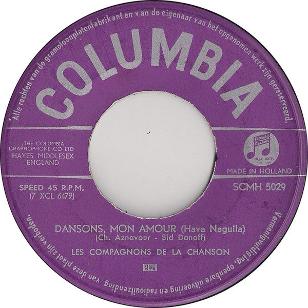 Les Compagnons De La Chanson : Dansons, Mon Amour (7")