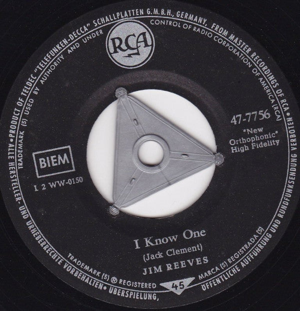 Jim Reeves : I Know One / I'm Gettin' Better (7", Single)