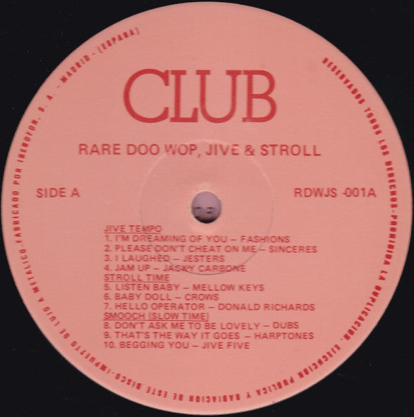 Various : Rare Doo Wop Jive & Stroll  (LP, Comp)