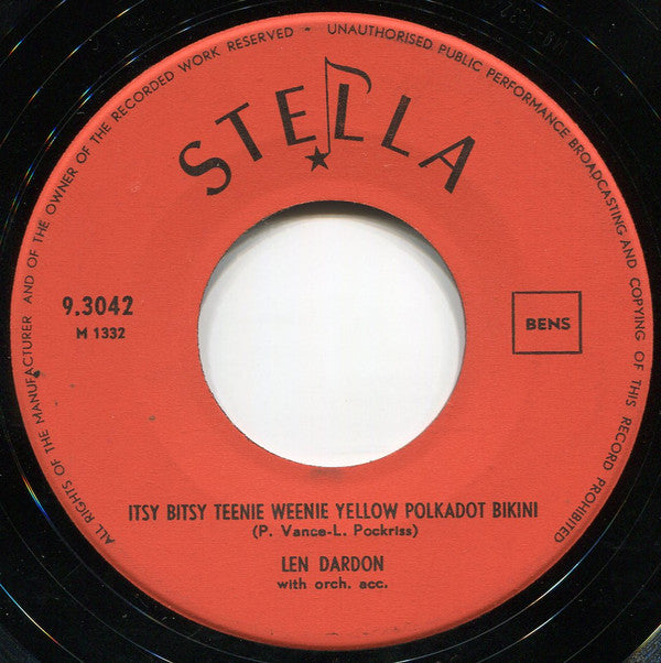 Len Dardon : Itsy Bitsy Teenie Weenie Yellow Polkadot Bikini (7")