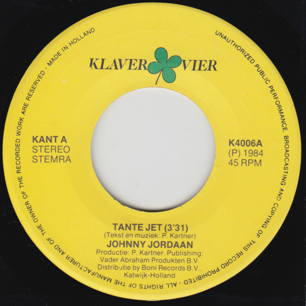 Johnny Jordaan : Tante Jet (7", Single)
