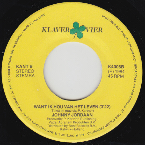 Johnny Jordaan : Tante Jet (7", Single)