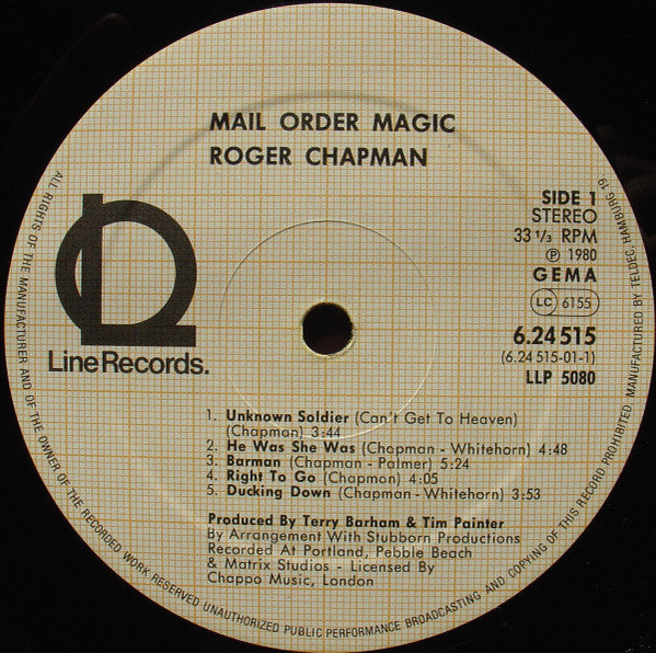 Roger Chapman And The Shortlist : Mail Order Magic (LP, Album)