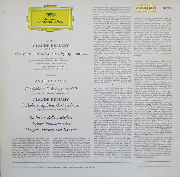 Debussy* / Ravel* - Berliner Philharmoniker · Herbert von Karajan : La Mer · Prélude À L'Après-Midi D'Un Faune / Daphnis Et Chloé, Suite N° 2 (LP, RE)