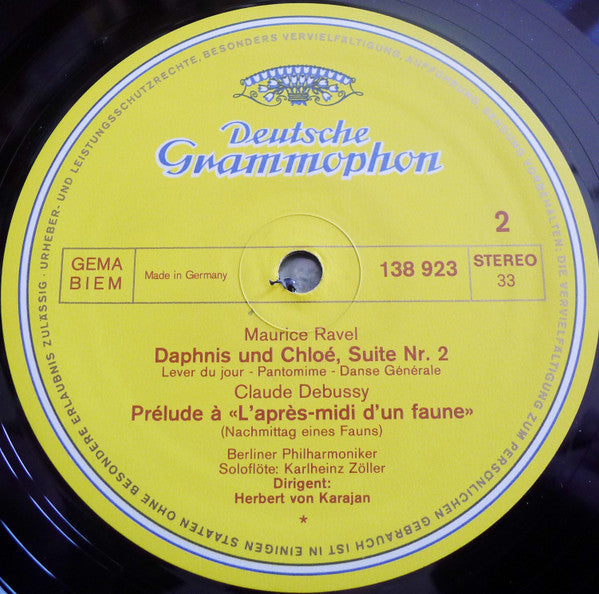 Debussy* / Ravel* - Berliner Philharmoniker · Herbert von Karajan : La Mer · Prélude À L'Après-Midi D'Un Faune / Daphnis Et Chloé, Suite N° 2 (LP, RE)