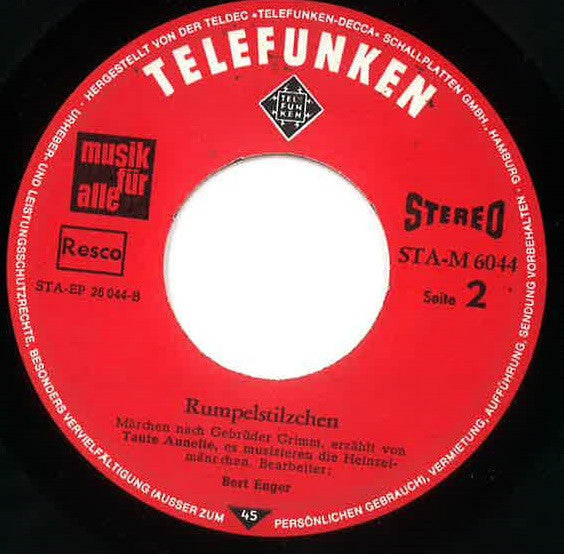 Gebrüder Grimm : Tischlein Deck Dich / Rumpelstilzchen (7")