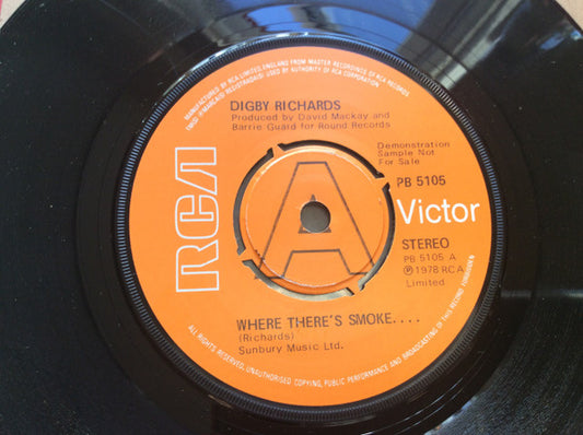 Digby Richards : Where There's Smoke.... (7", Single, Promo)