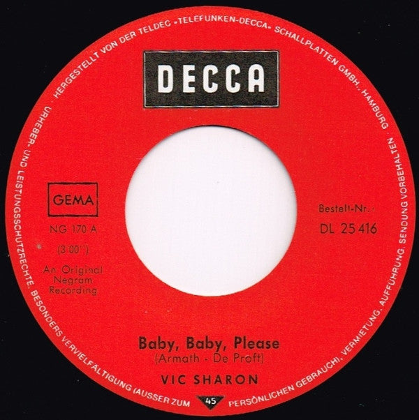 Vic Sharon : Baby, Baby, Please (7", Single)