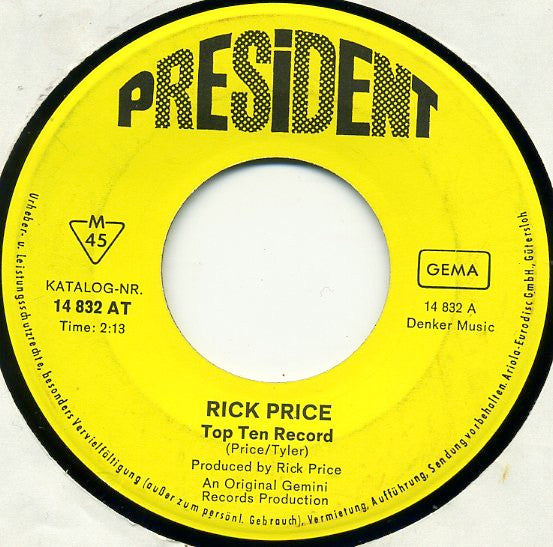 Rick Price (4) : Top Ten Record / Beautiful Sally (7", Single)