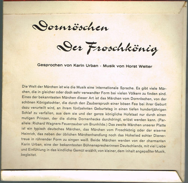 Karin Urban : Froschkönig / Dornröschen (7", Single)
