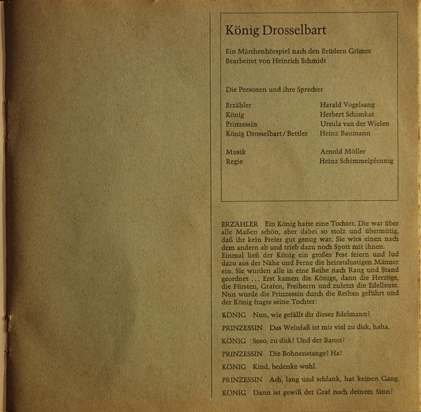 Gebrüder Grimm : König Drosselbart (7", Single, Mono)