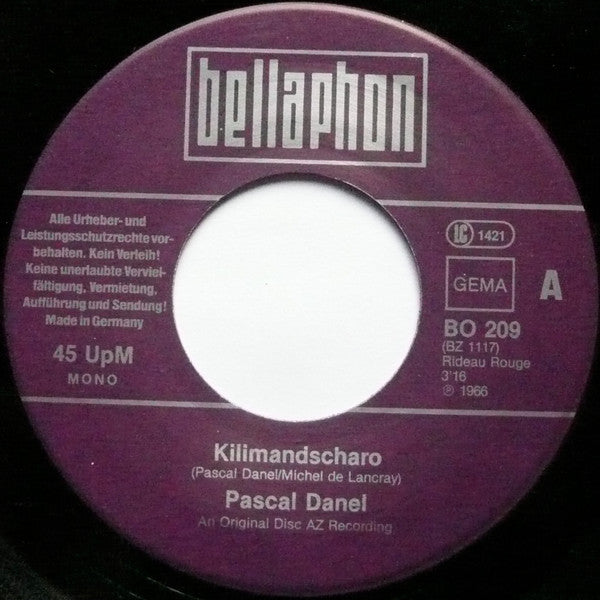 Pascal Danel : Kilimandscharo / Jeanne (7", Single, Mono, RE)