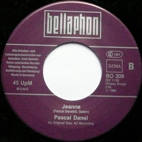 Pascal Danel : Kilimandscharo / Jeanne (7", Single, Mono, RE)