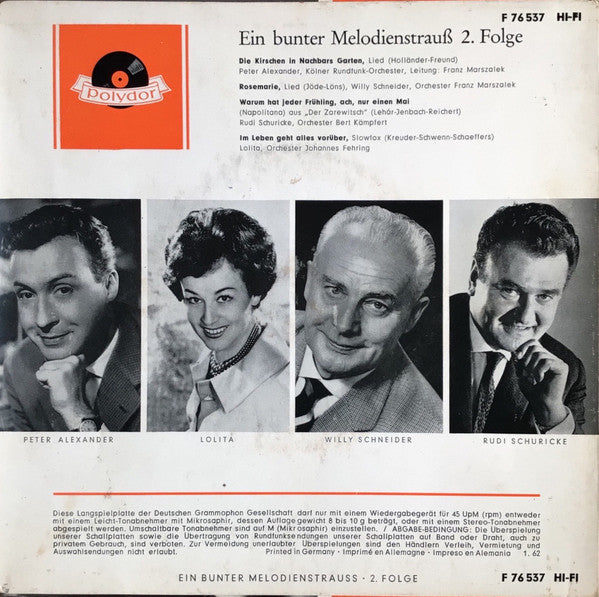 Various : Ein Bunter Melodienstrauß 2. Folge (7", EP, Club, S/Edition)