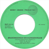 Orkest o.l.v. Ru van Veen, Kinderkoor Lidy Peters, Elly Verbiest : Brandweerman-Brandweervrouw / Een Zwarte Plek In Het Bos (7", Single)