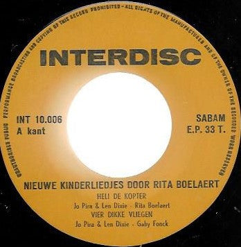Rita Boelaert m.m.v. De Bosuiltjes : Zingt Nieuwe Kinderliedjes (7", Single)