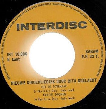 Rita Boelaert m.m.v. De Bosuiltjes : Zingt Nieuwe Kinderliedjes (7", Single)