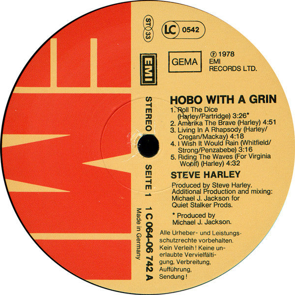 Steve Harley : Hobo With A Grin (LP, Album)