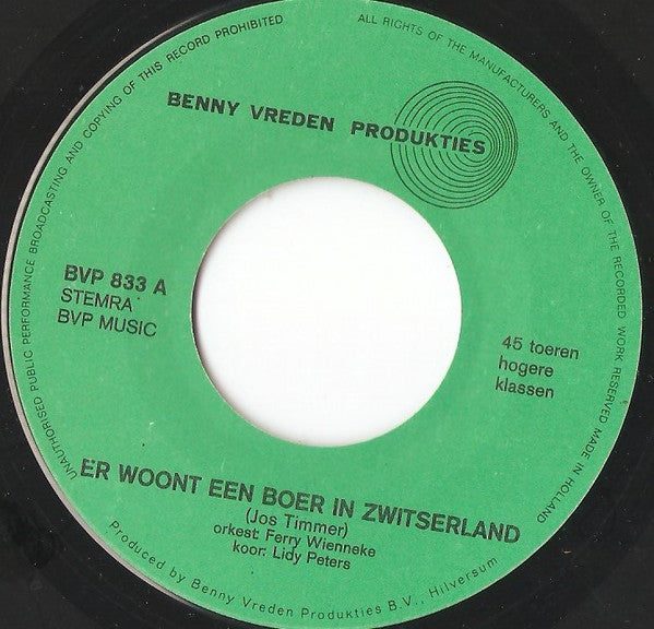 Unknown Artist : Er Woont Een Boer In Zwitserland (7", Single)