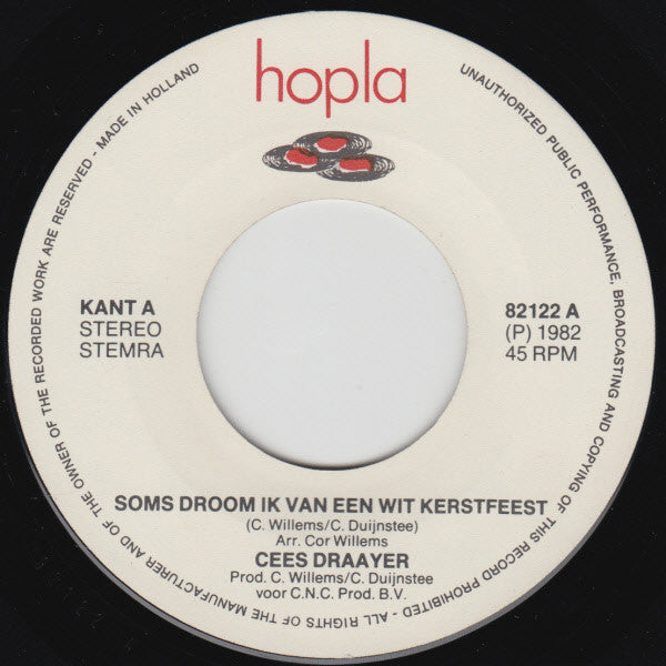 Cees Draaier : Soms Droom Ik Van 'n Wit Kerstfeest (7", Single)
