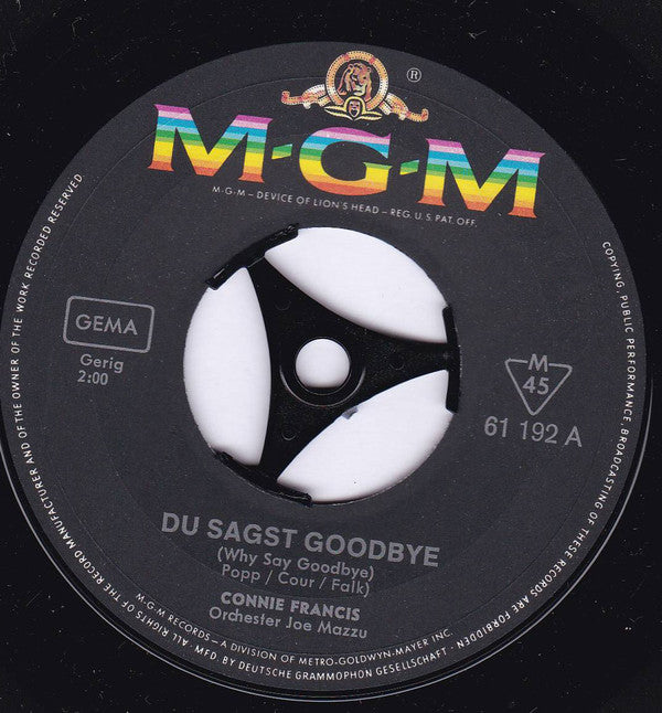 Connie Francis : Du Sagst Goodbye (7", Single, Mono)