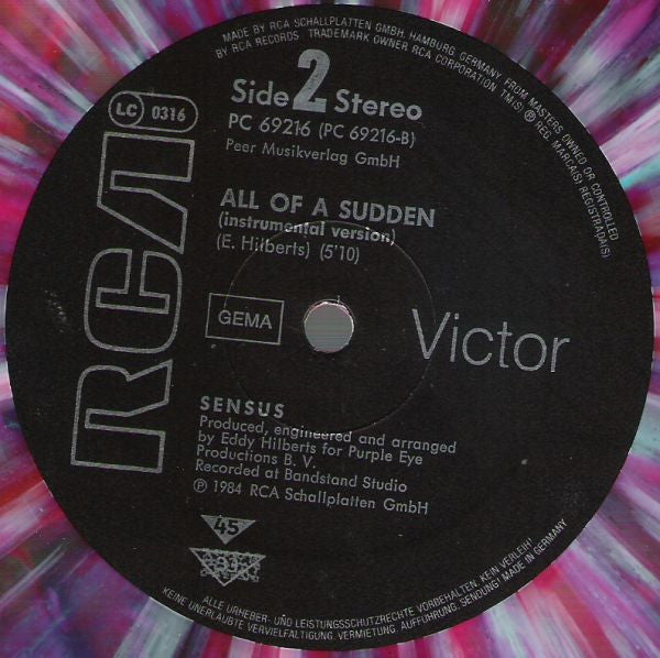 Sensus : All Of A Sudden (12", Maxi, Red)