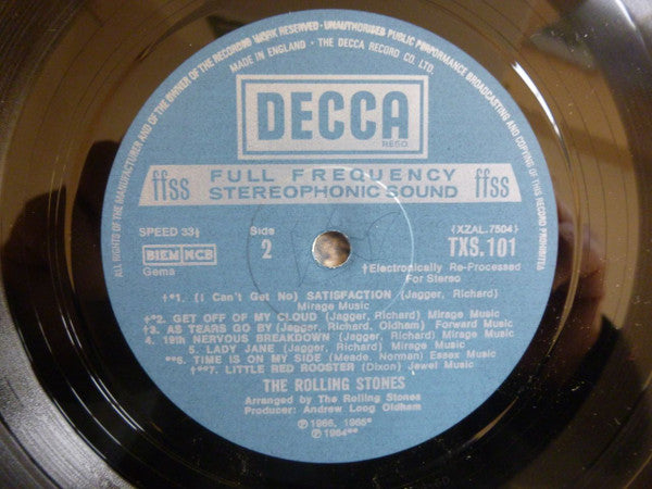 The Rolling Stones : Big Hits (High Tide And Green Grass) (LP, Comp, RE)