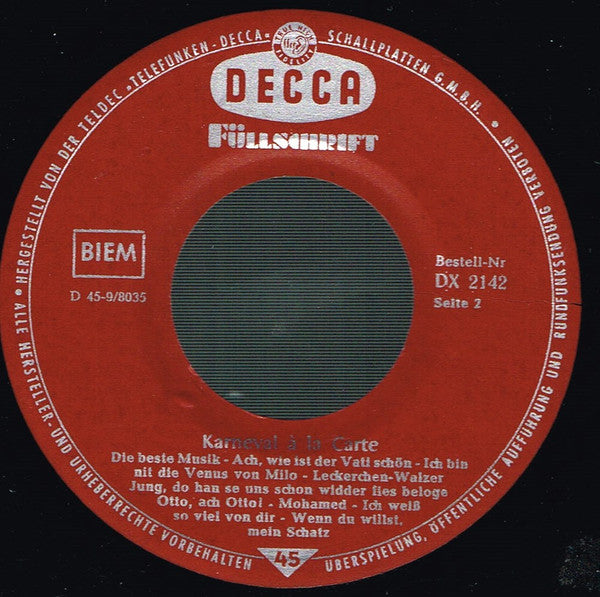 Various : Karneval À La Carte (7", EP)