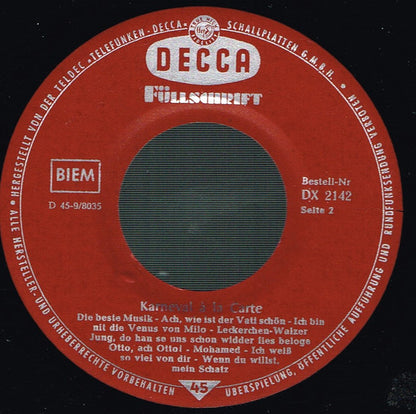 Various : Karneval À La Carte (7", EP)