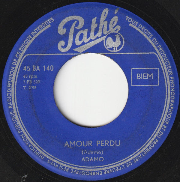 Adamo : J'aime Une Fleur / Amour Perdu (7")