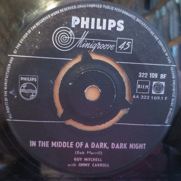 Guy Mitchell With Jimmy Carroll :  In The Middle Of A Dark, Dark Night / Sweet Stuff (7", Single)