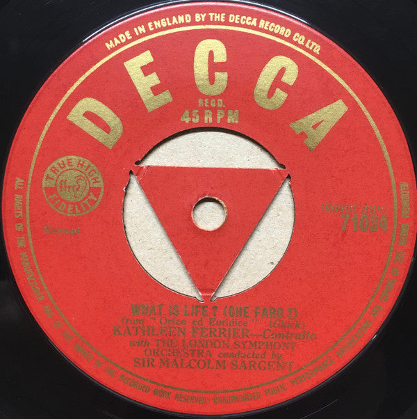 Kathleen Ferrier With The London Symphony Orchestra Conducted By Sir Malcolm Sargent : Art Thou Troubled?  (7", Single)