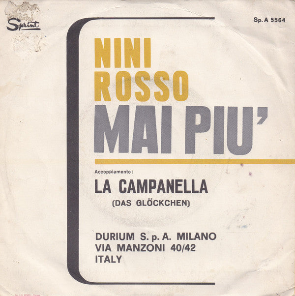Nini Rosso : Mai Piu' (7")