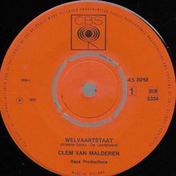 Clem van Malderen : Welvaartstaat / La Novia (7", Single, Kno)